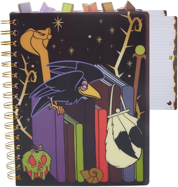 Innovative Designs Disney Villains Journal Notebook, Spiral Bound, 144 Lined Pages, 8 x 7 inches, Light Green, Disney Princess Movie Characters