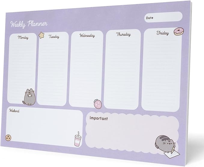 Pusheen Weekly Planner A4 | Pusheen Calendar | Family Calendar | 54 Tear Off Pages | Desk Calendar | Organiser Planner | Pusheen Gifts | To Do List | Pusheen Cat