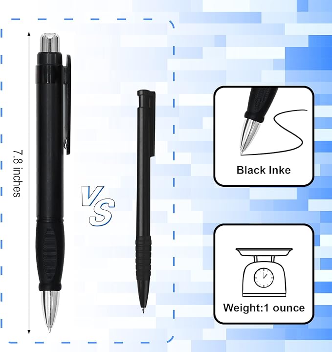 Big Fat Pens - Enhanced Writing Stability for Arthritis and Elderly Easy Thick Grip 3pcs Black