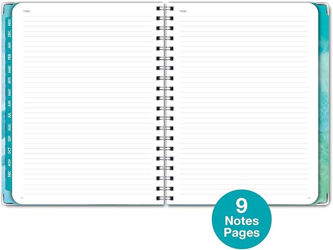 HARDCOVER 2025 Planner, 8.5"x11": 14 Months (November 2024 - December 2025), Daily Weekly Monthly Planner, Yearly Agenda, Bookmark, Pocket Folder and Sticky Note Set (Dragonflies)