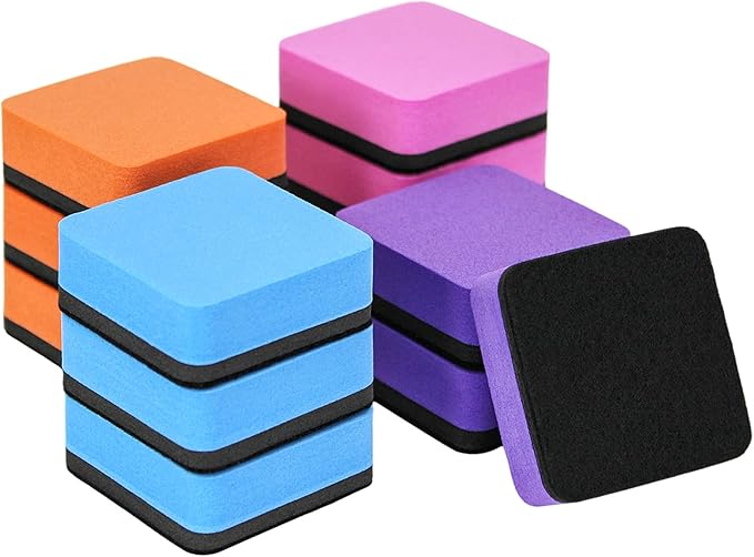 Magnetic Whiteboard Eraser,12 Pcs Mini Dry Erase Erasers,Whiteboard Eraser for Classroom, Home, and Office