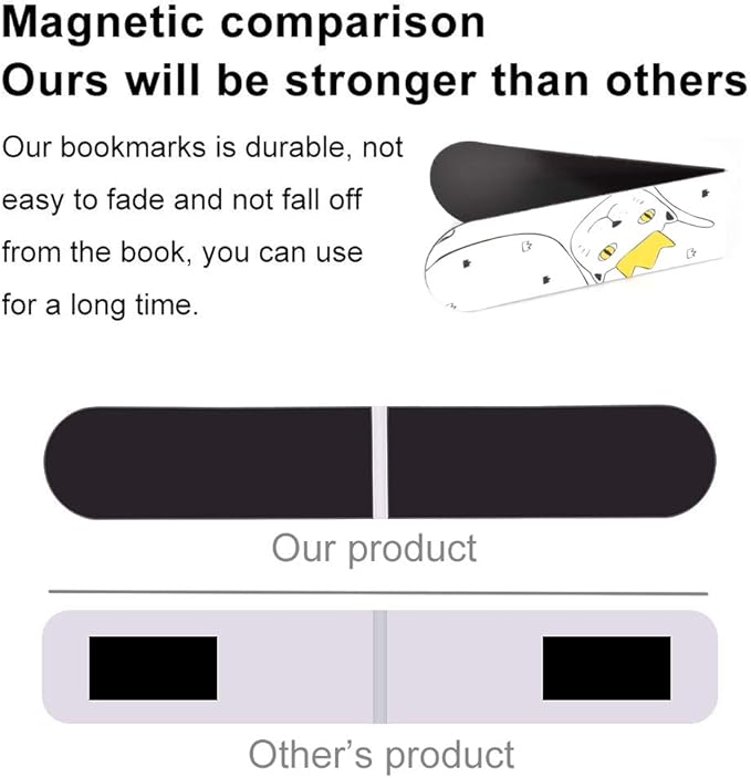 30 Pieces Cute Magnetic Bookmarks Bulk for Women/Men, Dual Sided Rainbow Film Laminated Page Clips, Plain Magnet Page Markers, Cool Paper Bookmarks for Kids Students Reading Giveaways (Cat)