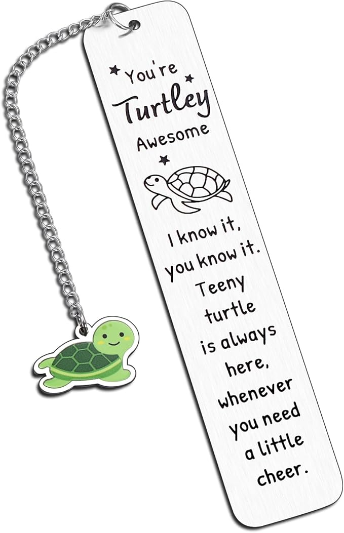 Booktok Gifts, Turtle Bookmark Gifts, White Elephant Gifts, Sea Turtle Gifts for Women, Turtle Gifts for Women, Turtle Lovers Gifts, Cute Book Marks for Reading Women, Cheer up Gifts, Turtle Stuff