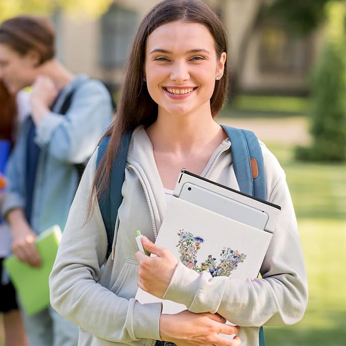 Monogrammed Book Sleeve Floral W Initial Book Pouch Book Accessories Book Lovers Gifts Waterproof Book Cover Book Protector Bookish Gifts Personalized Gifts for Women Girls Readers Bride Wife