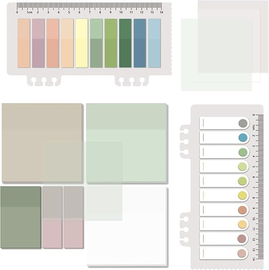 BAYTORY 700 Sheets Transparent Sticky Notes, Clear Waterproof 3 x 3 inch See Through Memo Pad, Self-Adhesive Translucent Writable Index Tabs for Annotating Books, Office & School Study Supplies