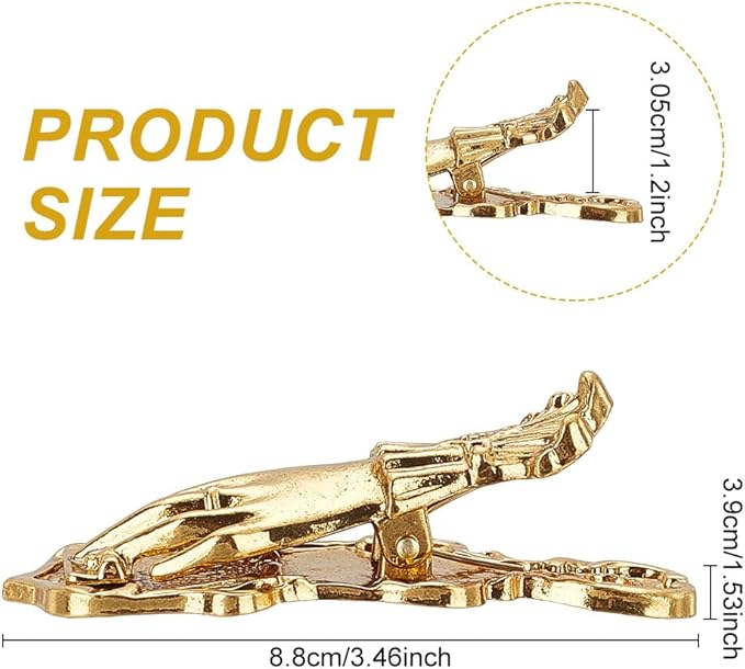 Lady's Hand Shaped Book Clip Vintage Gold Metal Bookholder Paper Page Holder Clip 3D Bookmarks Junk Journal Clip Traveler Scrapbook Kit Document Clip Stationery for Students Workbook