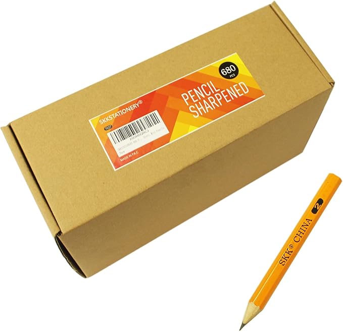 SKKSTATIONERY 680 Pcs Golf Pencil, Half Pencils, 3.5" Pencils, 2 HB pencil Sharpened, Golf, Classroom, Pew, Short, Mini Pencils