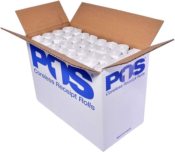 2 1/4 x 75 feet x 128 rolls CORELESS BPA Free Thermal Paper Rolls for Handheld Thermal Receipt Paper Printers. 38mm diameter