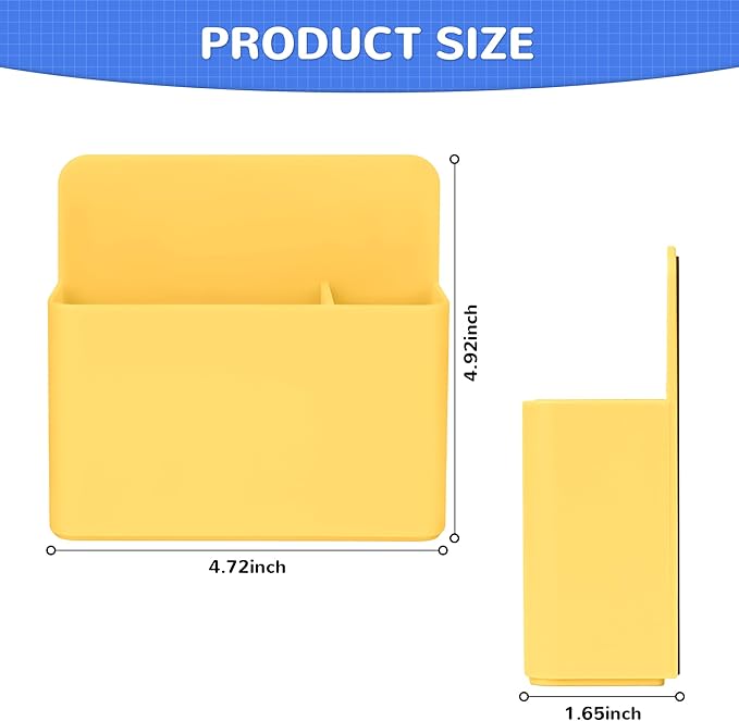 Magnetic Dry Erase Marker Holder, Magnetic Pen Marker Holder for Whiteboard, Fridge, Locker Accessories, School, Office, Home, Magnet Pen Cup,1 Pack, Yellow