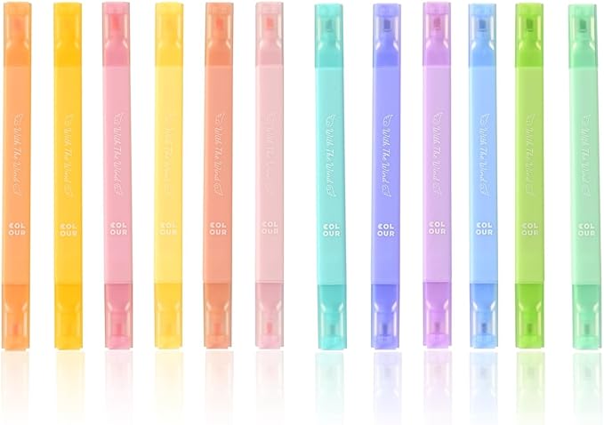 12 Pack Bible Highlighters and Pens No Bleed， Aesthetic Cute Highlighters， Highlighters Assorted Colors Quick Dry Marking Pen Study Journaling Office School Supplies (classical)