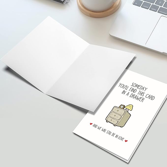 Ogeby Cute Valentine's Day & Anniversary Greeting Card for Couples, Unisex-Adults, Red, 8x5.3 inches, Modern Letter Print