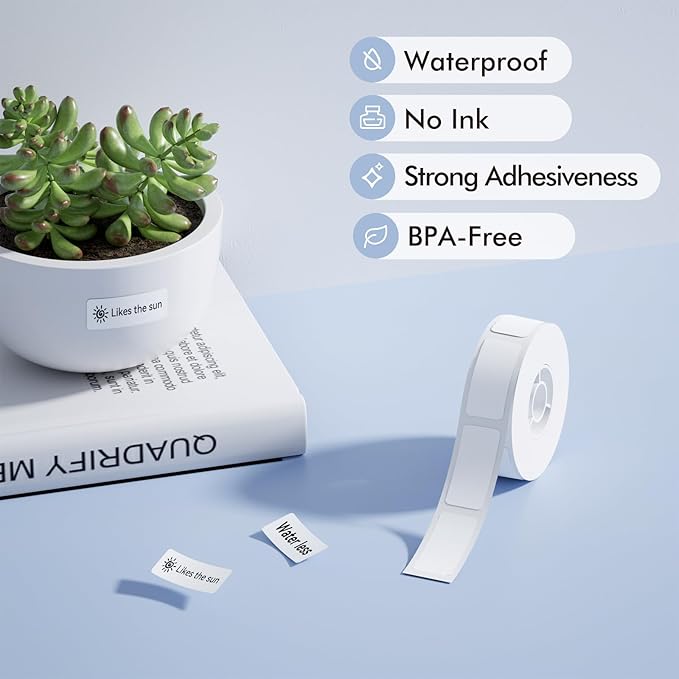 NIIMBOT Label Maker Tape for D11/D110/D101 Label Maker, 12 x 22 mm (0.47'' x 0.87'')-260 Tapes/Roll for Home Office Labeling Tape Replacement, White