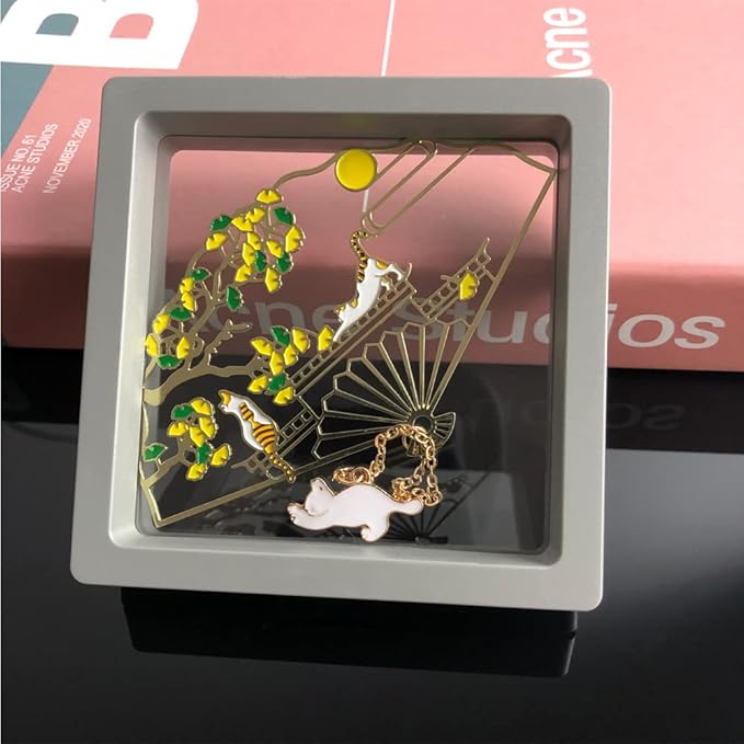 Bookmarks for Book Lovers Book Marks for Reading Women Birthday Graduation Christmas Gifts for Her Cute Metal Bookmark Book Markers Stocking Stuffers for Teens (Cat)