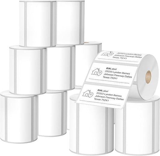 12 Rolls 4" X 2" Barcode Labels, 750/Roll - Direct Thermal Labels Compatible with Zebra & Rollo Printers