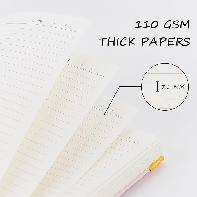 Hardcover Spiral Notebook, 8.5 x 11 IN Notebooks College Ruled, 110 GSM Thick Lined Paper Notebooks for Work, School and Travel, 300 Pages Journals for Writing, Large Journal for Women and Men Pink