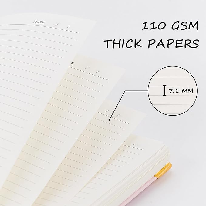 Hardcover Spiral Notebook, 8.5 x 11 IN Notebooks College Ruled, 110 GSM Thick Lined Paper Notebooks for Work, School and Travel, 300 Pages Journals for Writing, Large Journal for Women and Men Green