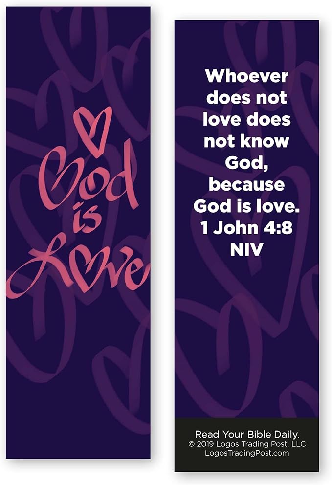 Children and Youth Bookmark, God is Love, 1 John 4:8, Pack of 25, Handouts for Classroom, Sunday School, and Bible Study