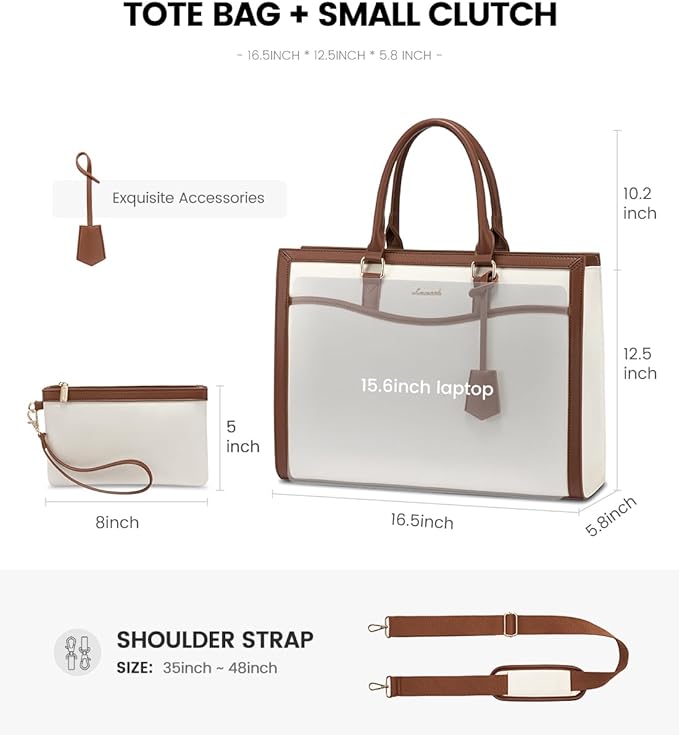 LOVEVOOK Laptop Tote Bag for Women, Office Work Bag Briefcase fit for 15.6 inch Laptop, Large Capacity Teacher Bag Handbag