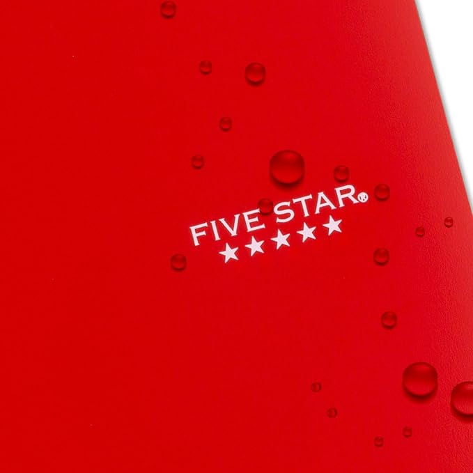 Five Star Spiral Notebook + Study App, 3 Subject, College Ruled Paper, Fights Ink Bleed, Water Resistant Cover, 8-1/2" x 11", 150 Sheets, Red (72065) (Pack of 2)