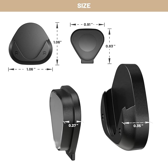 JUMEIHUI 6 Pack Magnetic Remote Control Holder Wall Mount,Convenient and Stylish TV Remote Organizer for Home Office School Supply Storage,No Drilling, Strong Magnet (Black)