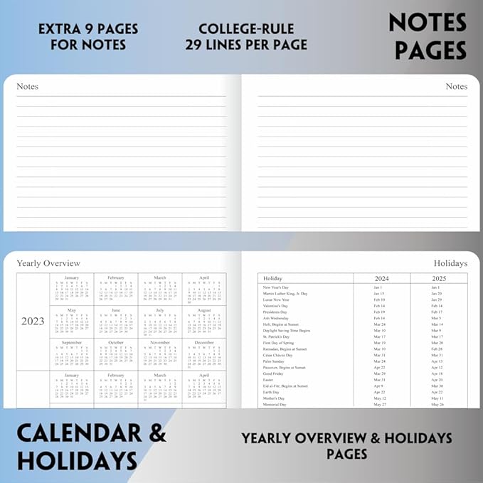 2025 Planner - Weekly and Monthly Planner Jan to Dec 2025, Vegan Leather Cover, Elastic Closure, 7”x9.25”, Rose Gold