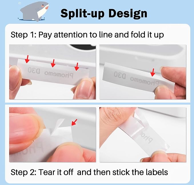 Phomemo Labels-3 Roll D30 Adhesive White Continuous Thermal Label Paper,1/2" X 20 Ft (15mm X 6m) Black on White for D30/D35 Label Maker, for Home,Kitchen,School,Office,Gift,Organization