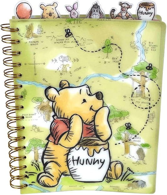 Innovative Designs Disney Winnie the Pooh Tab Journal Notebook, Spiral Bound, 144 Lined Pages, 8 x 7 inches