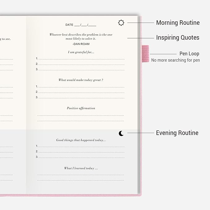 The Gratitude Journal - Inspire Thankfulness, Mindfulness, Positivity, Happiness, Affirmation, Productivity & Self Care - Undated Daily Reflection & Gratitude Journal for Women & Men - Upgraded with