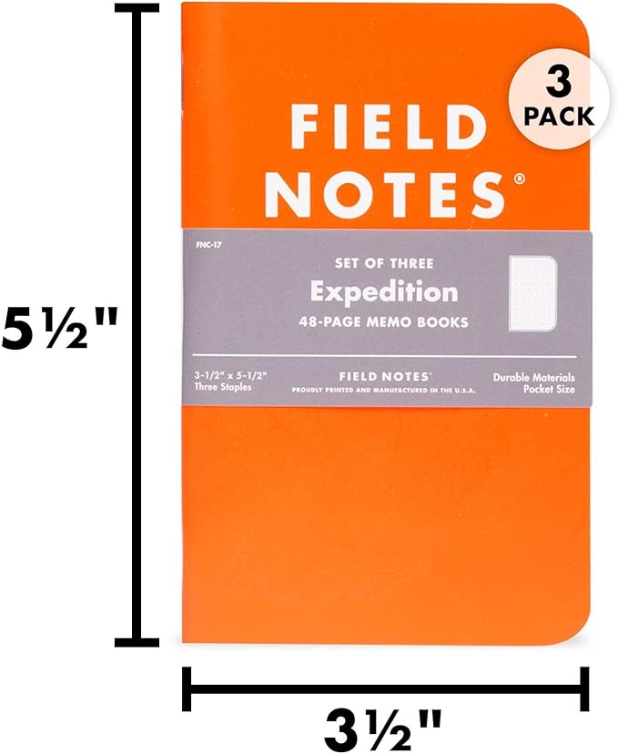Field Notes | Expedition Edition 3-Pack | Waterproof Notebook