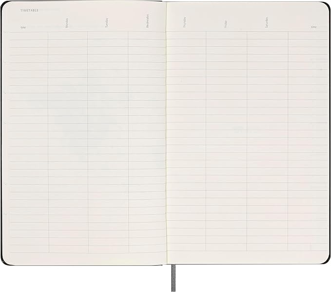 Moleskine Classic Weekly Undated Planner, Hard Cover, Large (5" x 8.25"), Black, 288 pages