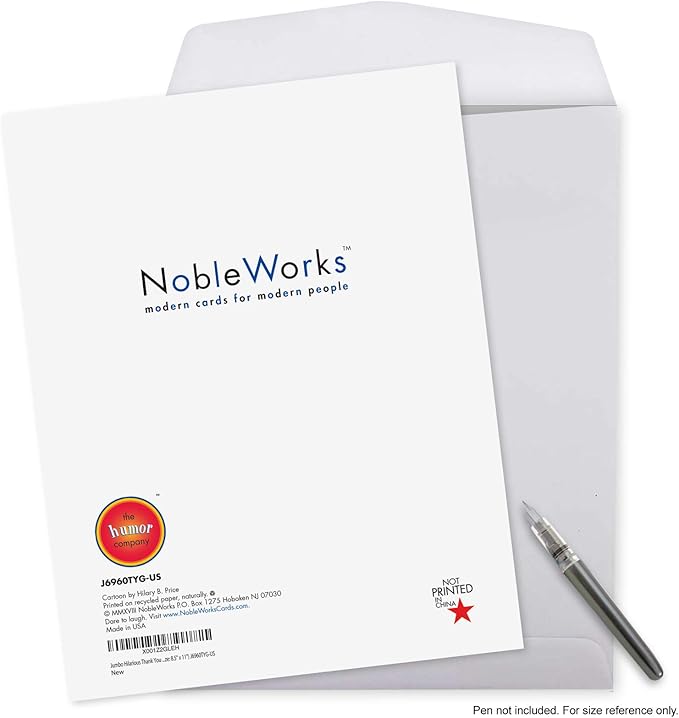 NobleWorks - 1 Jumbo Football Coach Thank You Greeting Card From US with Envelope (Big 8.5 x 11 Inch) Sports Athlete Gratitude, Oversize Notecard for School Teacher, Mentor - Team Talk J6960TYG-US