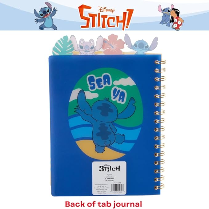 Innovative Designs Stitch Tab Journal Notebook, Spiral Bound, 96 Lined Pages, 8 x 7 inches, Yellow