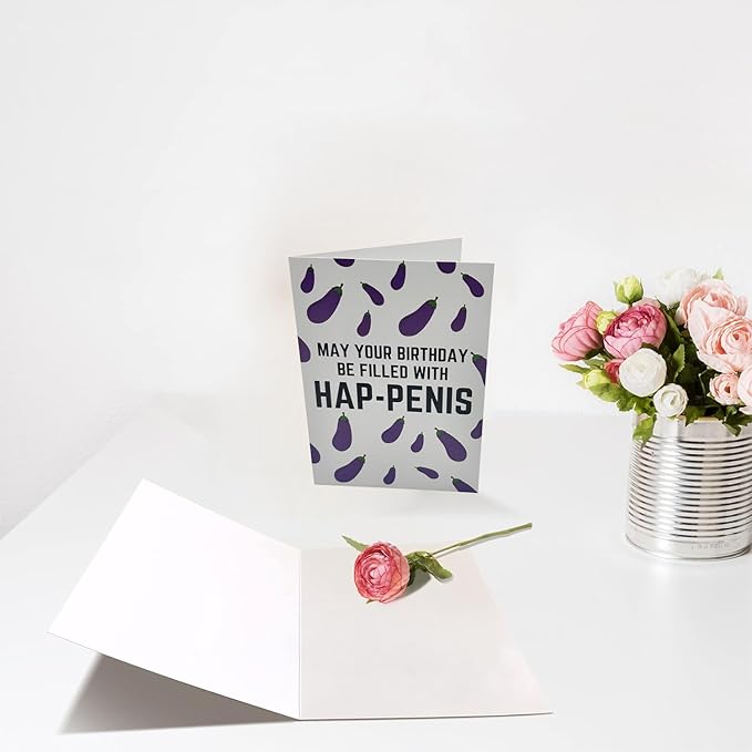 Funny Birthday Card for Women or Men,Birthday Gift for Sister Brother Wife Husband Friend-MAY YOUR BIRTHDAYBE FILLED WITH HAP-PENIS