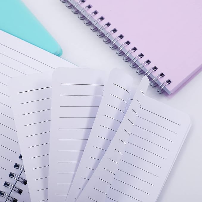 Spiral Notebook, 4 Pack A5 Aesthetic College Ruled - Lined Journals Notebooks, Cute Office Supplies Notebooks for Work, Study, and Notes, 640 Pages, 5.7" x 8.3" ( Blue, Pink, Green, Transparent )