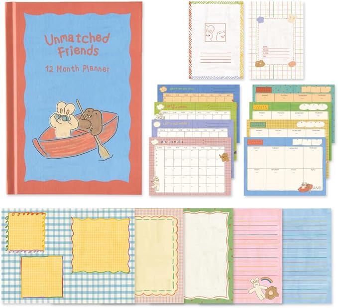 Monolike Hardcover Unmatched Friends Diary, 02. Red - Academic Planner Weekly & Monthly Planner