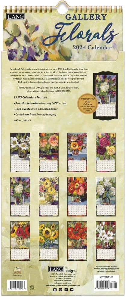 LANG Gallery Florals 2024 Vertical Wall Calendar (24991079149)