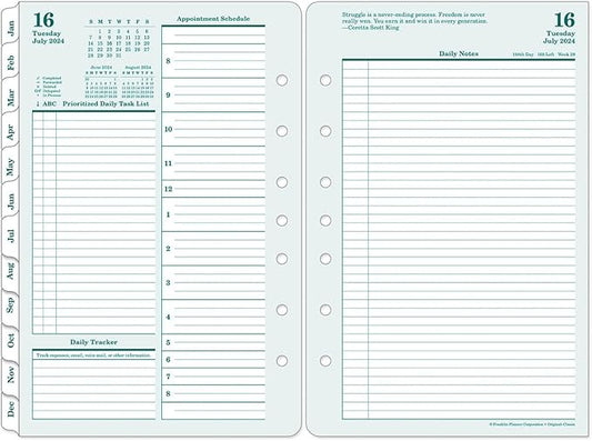 FranklinCovey - Original Two Page Per Day Ring-Bound Planner (Classic, Jul 2024 - Jun 2025)