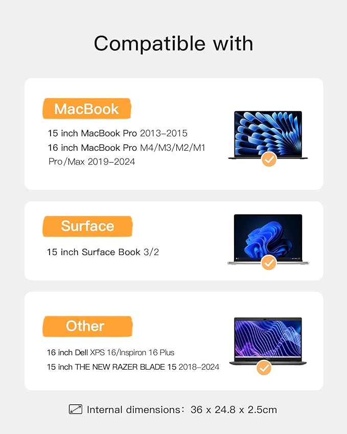 Inateck 360° Protective Laptop Bag with Accessory Bag, Compatible with 16-inch MacBook Pro/Max M4 M3 M2 M1 2019-2023, Gray