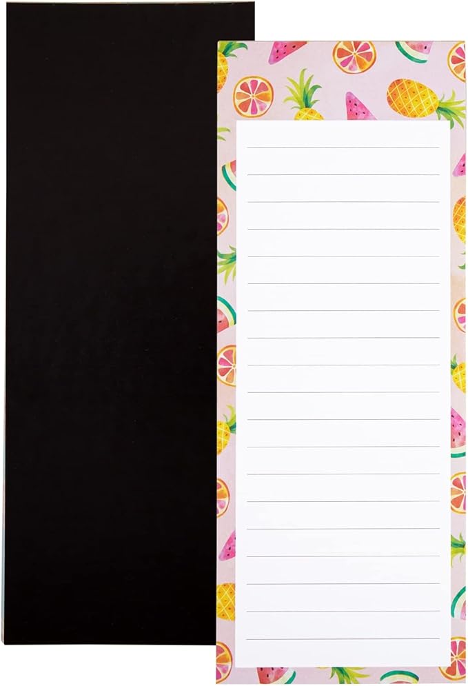 Juvale 6-Pack Magnetic Grocery List Pad for Fridge- Cute Shopping List Paper Note Pads for Refrigerator, To-Do Memos (6 Fruit Designs, 60 Sheets Each)