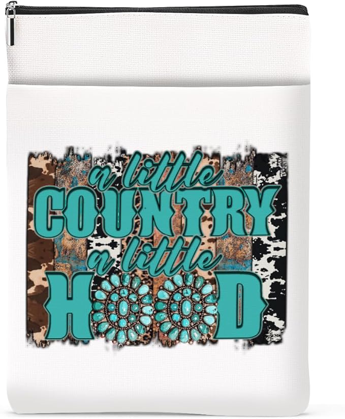 Inspirational Western Faith Christian Gifts Book Sleeve Book Cover Religious Cowgirl Accessories for Women Doctor BFF Friendship Christmas Birthday Book Lovers Gifts Book Protector with Zipper