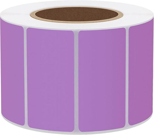 Hybsk 2x1 inch Color Direct Thermal Labels for Shipping, Barcodes, Address, Compatible with Rollo Label Printer & Zebra Desktop Printers,(2"x1",Purple)