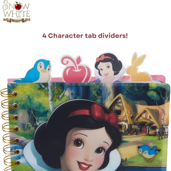 Innovative Designs Disney Snow White Tab Journal Notebook, Spiral Bound, 96 Lined Pages, 8 x 7 inches