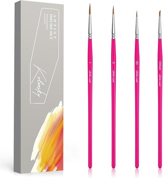 Kolinsky Brush, Golden Maple Miniature Sable Paint Brushes Professional Artist Brush Set, Kolinsky Fine Detail Brushes for Model, 40k, Fingure, Watercolor, Acrylic, and Miniature Painting