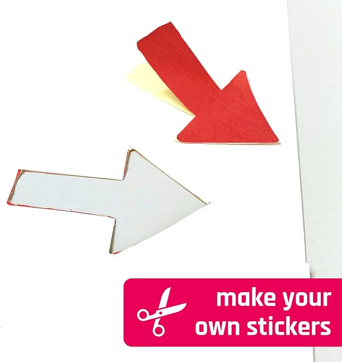 30 Sheets, Printable White Sticker Paper, Laser/Inkjet Printing - Matte, Letter Size (8.5" x 11")