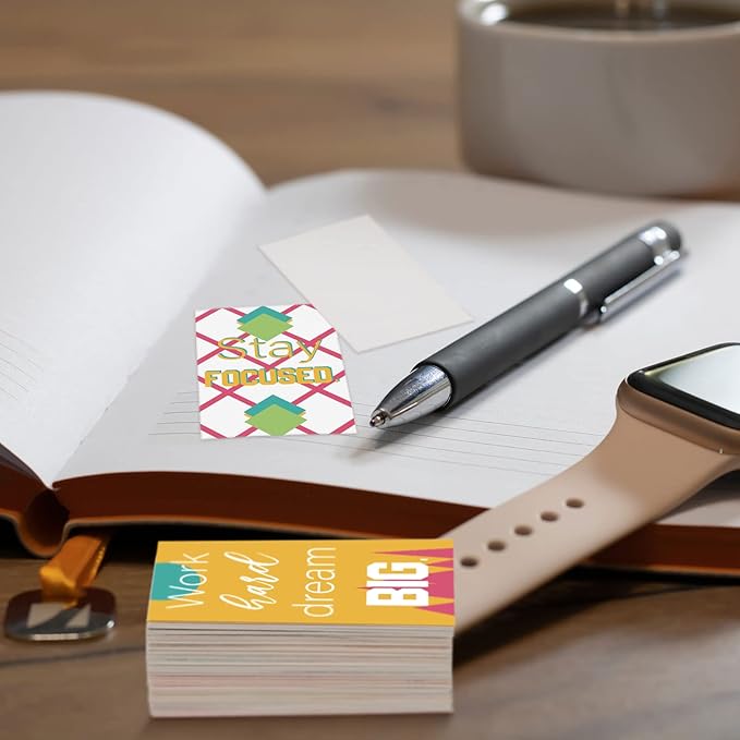 Jinei 300 Inspirational Affirmation Cards Positive Motivational Cards Small Mini Encouragement Quotes for Women Mother's Day Church(Line Flower)