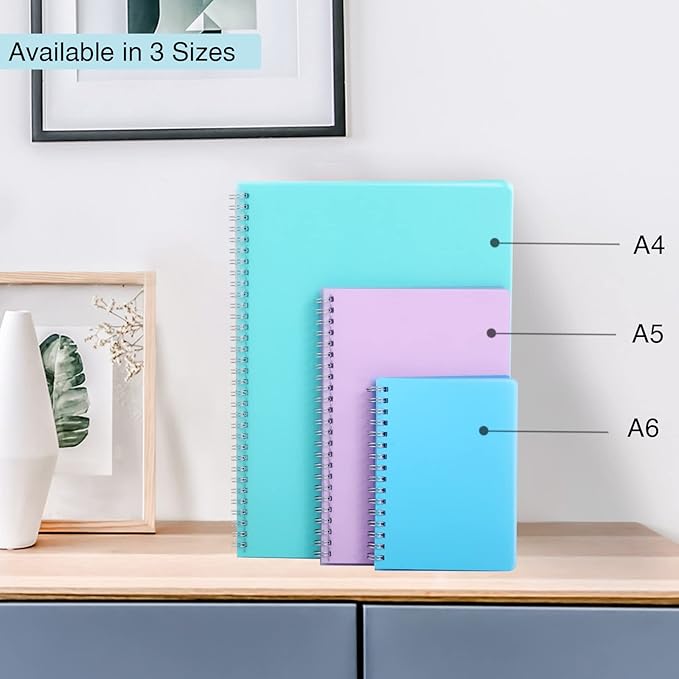 Spiral Notebook, 4 Pack Dot Grid Notebooks 8.3" x 11.5", Bullet Dotted Journal, 640 Pages, Cute College School Supplies Notebooks for Work, Aesthetic Gift Office Supplies for Study and Notes