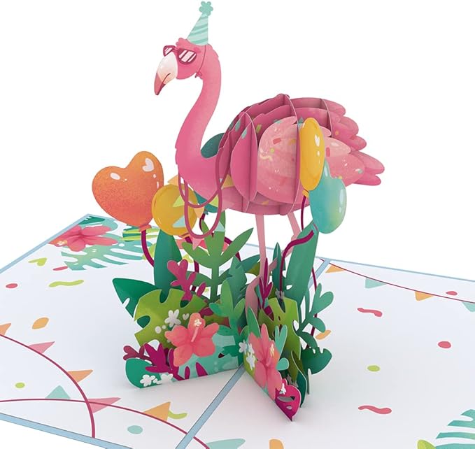 Lovepop Birthday Pop-Up Card for Her, Him, Men, Women - 3D Animal Greeting Cards - Flamazing Birthday - 5" x 7" - Blank Notecard & Envelope Included