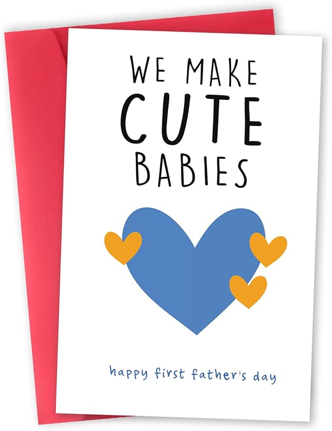 Happy First Father's Day Card for New Dad, Cute 1st Fathers Day Card, Sweet First Fathers Day Cards Gifts for Husband from Wife, We Make Cute Babies