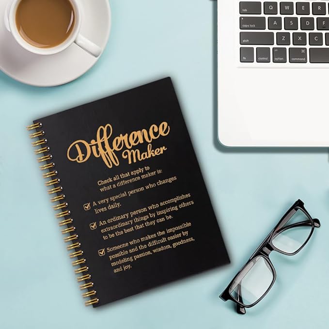 Difference Maker Definition 160 Blank Pages Spiral Notebook, Thank You Gifts for Boss Leader Teacher Coworker Manager Nurse Mentor Appreciation Gifts, Employee Appreciation Notebook