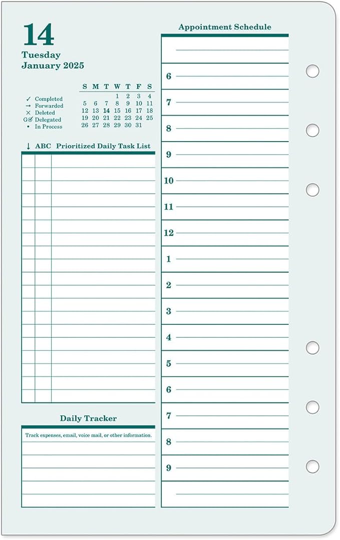 FranklinCovey - Original Two Page Per Day Ring-Bound Planner (Compact, Jan 2025 - Dec 2025)